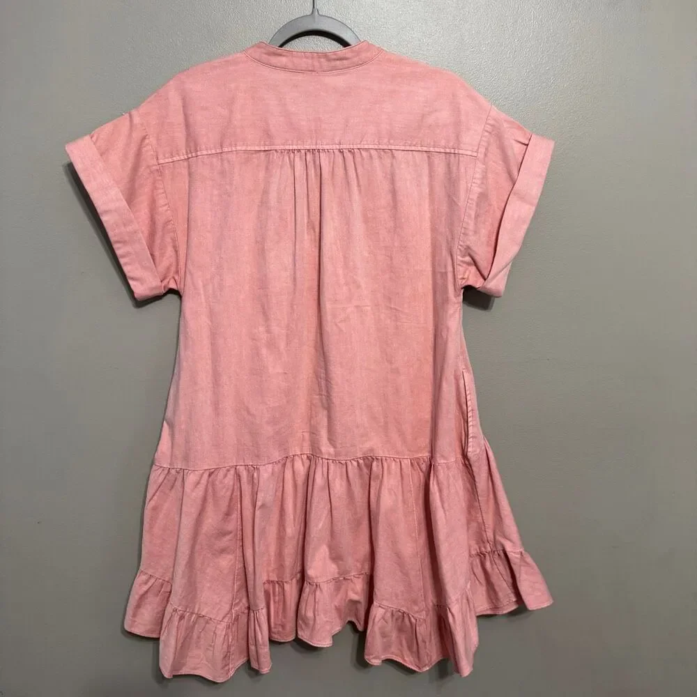 Free People Agnes Denim Mini Dress pink size XS - Picture 3 of 7